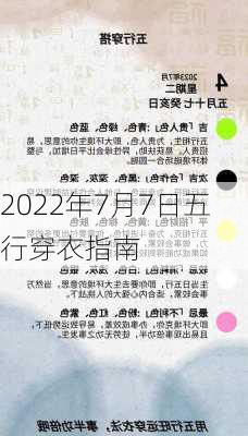 2022年7月7日五行穿衣指南