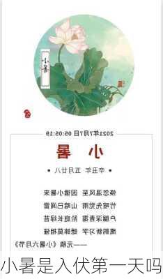 小暑是入伏第一天吗