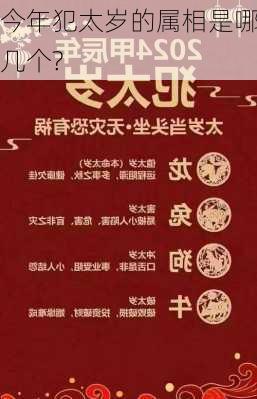 今年犯太岁的属相是哪几个?