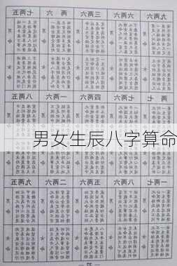 男女生辰八字算命