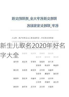 新生儿取名2020年好名字大全