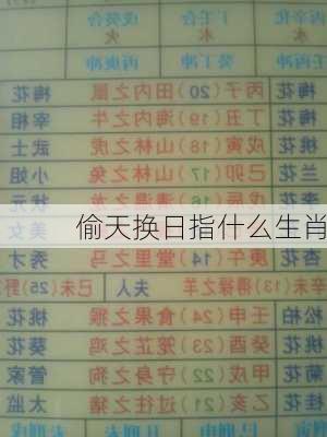 偷天换日指什么生肖