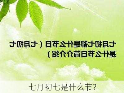 七月初七是什么节?