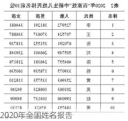 2020年全国姓名报告