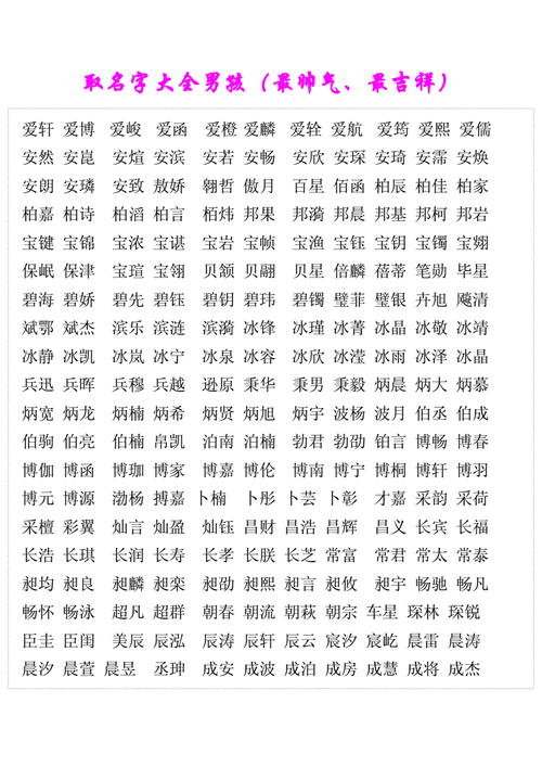 取名字大全免费