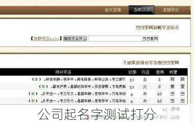 公司起名字测试打分