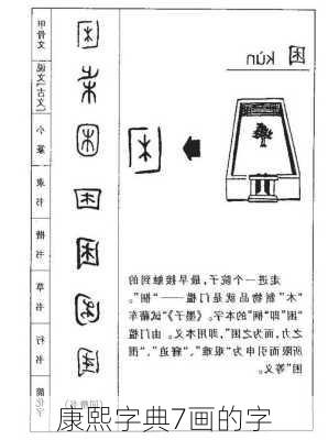 康熙字典7画的字