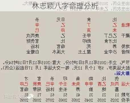 林志颖八字命理分析