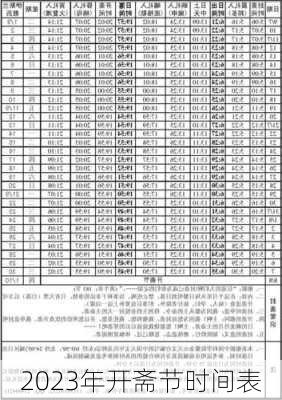 2023年开斋节时间表