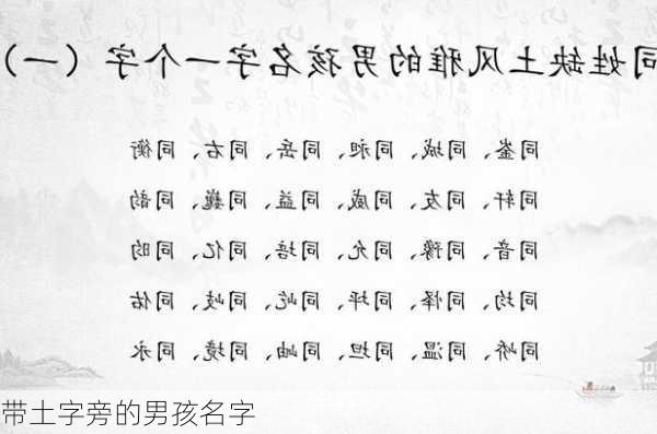 带土字旁的男孩名字