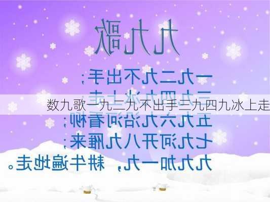 数九歌一九二九不出手三九四九冰上走