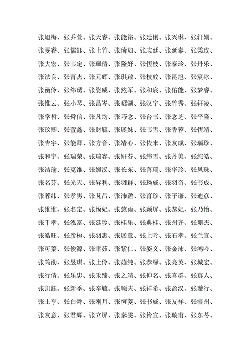 姓张的男孩名字