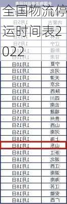 全国物流停运时间表2022