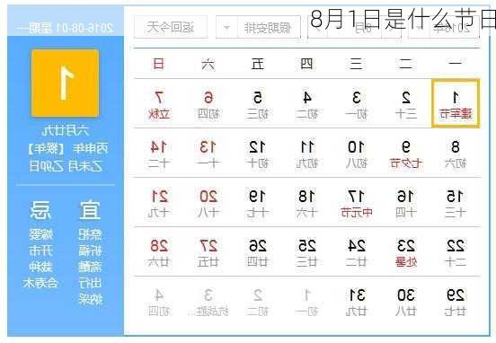 8月1日是什么节日