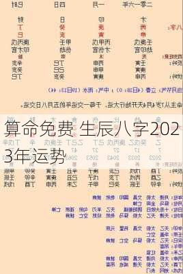 算命免费 生辰八字2023年运势