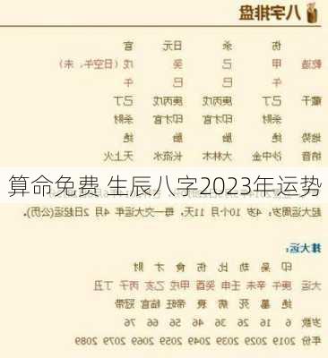 算命免费 生辰八字2023年运势