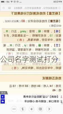 公司名字测试打分