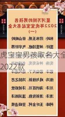 虎宝宝男孩取名大全2022款