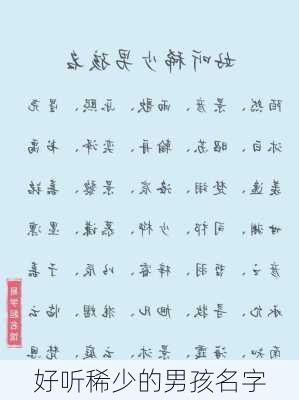 好听稀少的男孩名字