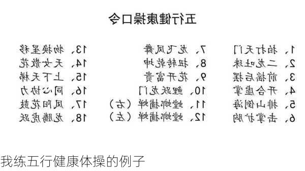 我练五行健康体操的例子