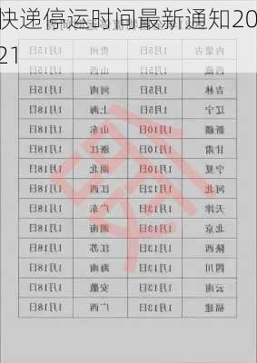 快递停运时间最新通知2021