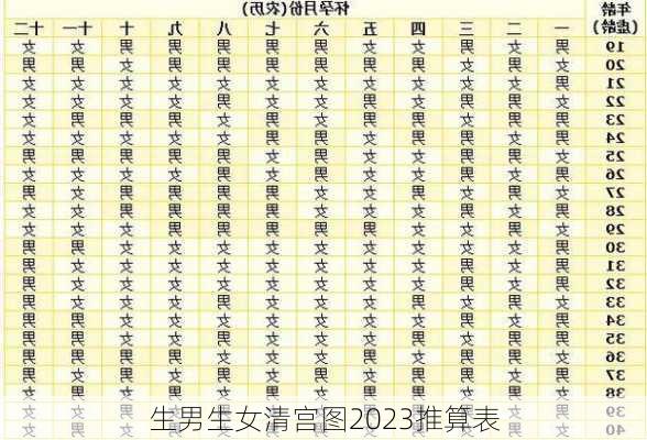 生男生女清宫图2023推算表