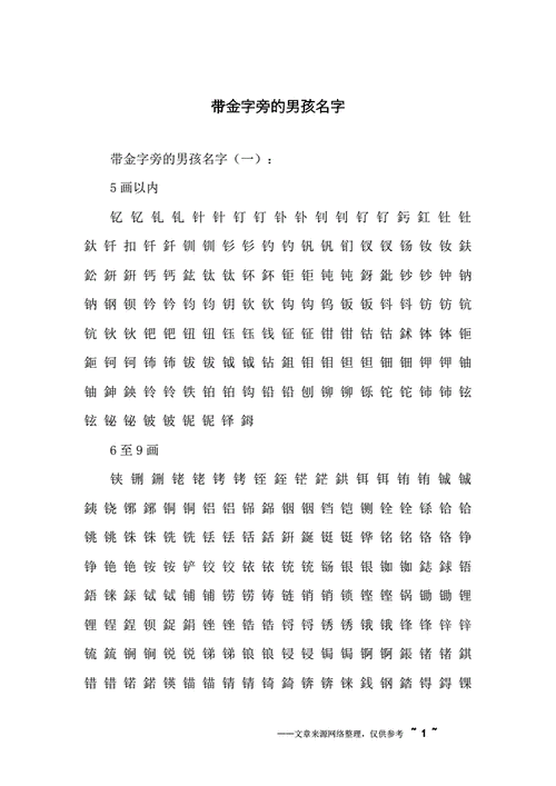 带金字旁的男孩名字