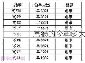 属猴的今年多大