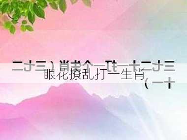 眼花撩乱打一生肖