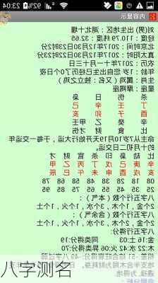 八字测名