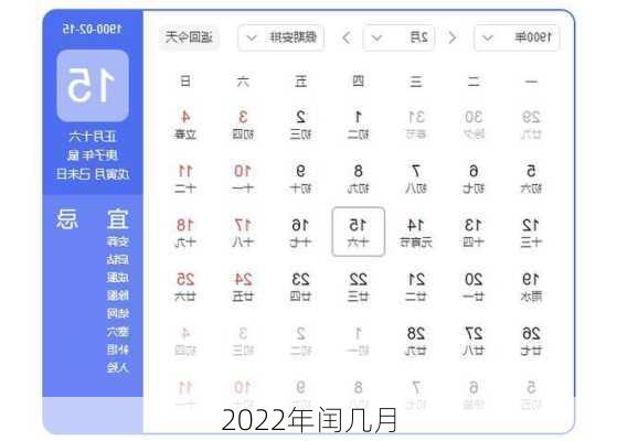 2022年闰几月