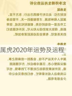 属虎2020年运势及运程