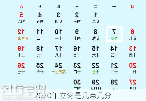 2020年立冬是几点几分