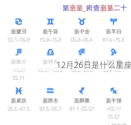 12月26日是什么星座