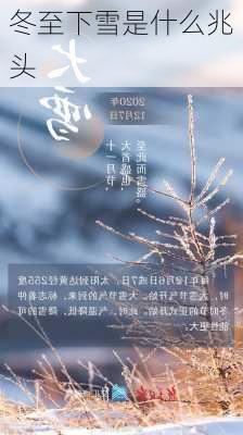 冬至下雪是什么兆头