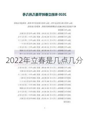 2022年立春是几点几分