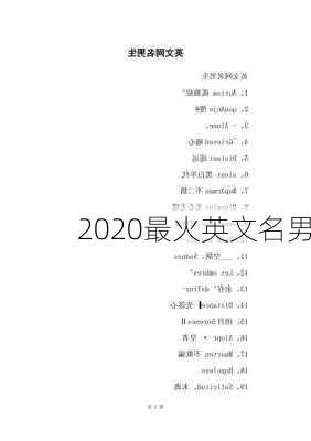 2020最火英文名男