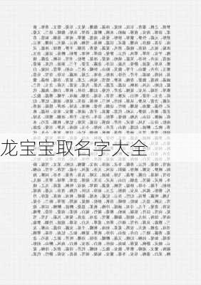 龙宝宝取名字大全