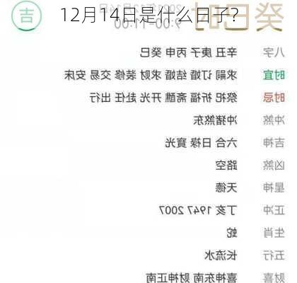 12月14日是什么日子?