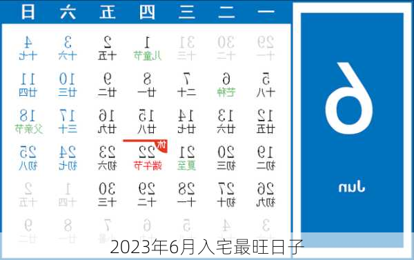 2023年6月入宅最旺日子