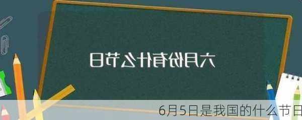 6月5日是我国的什么节日