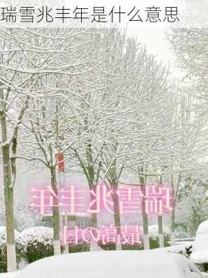 瑞雪兆丰年是什么意思