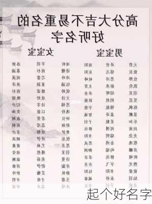 起个好名字