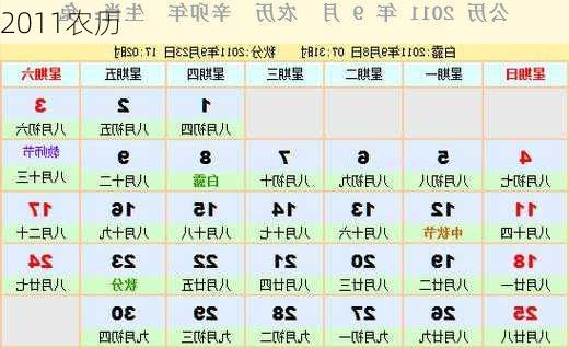 2011农历