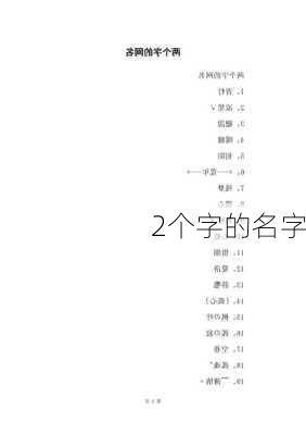 2个字的名字