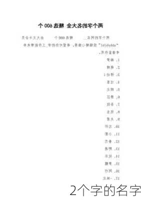 2个字的名字