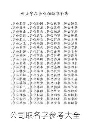 公司取名字参考大全