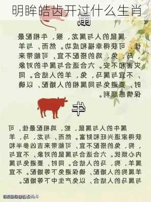 明眸皓齿开过什么生肖