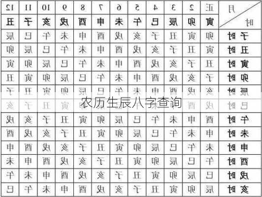 农历生辰八字查询