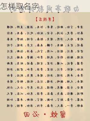 怎样取名字